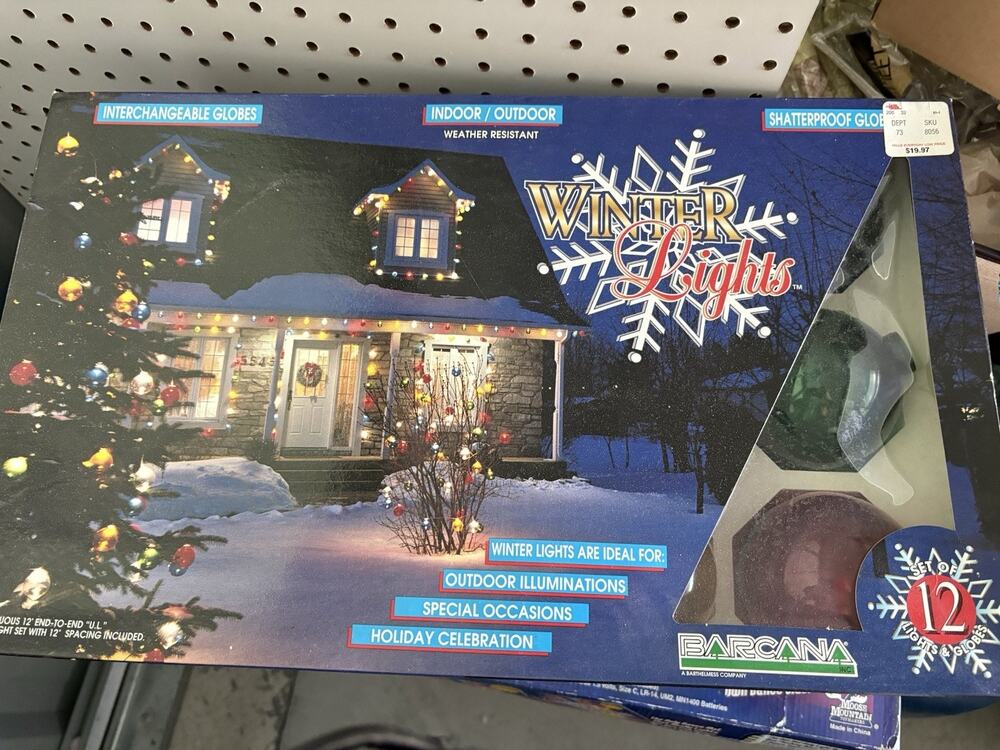 Vintage Barcana Shatterproof Christmas Globe Light 12pc 12’